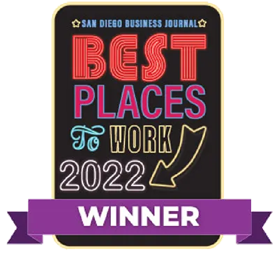 San Diego Business Journal “Best Places to Work 2022” winner badge
